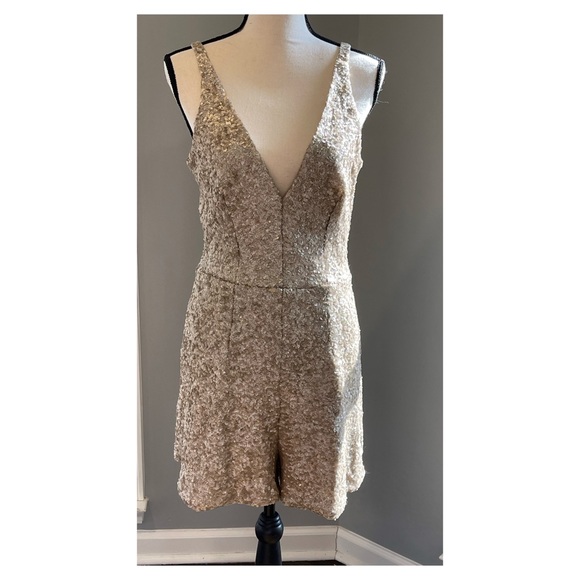 NWOT Dress the Population Sequin Romper - Picture 3 of 6